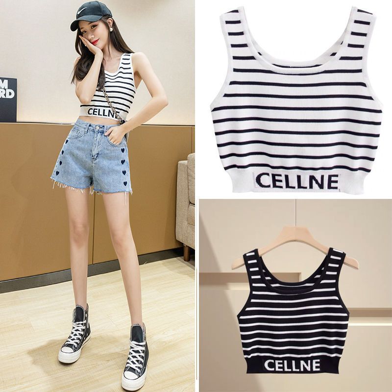 Replica Designer Celine Frauen Buchstaben gestrickt Top