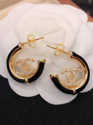 Replica Designer Chanel Fashion Rhinestone Letter Earrings