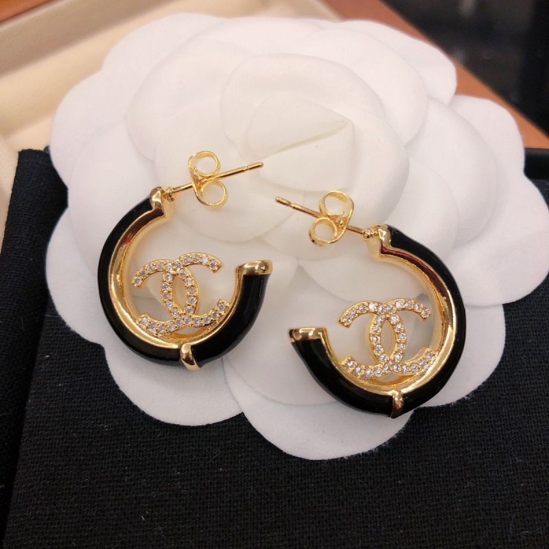 Replica Designer Chanel Fashion Rhinestone Letter Earrings
