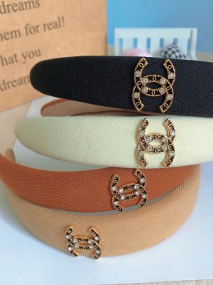 Replica Designer Chanel Fashion Rhinestone Thick Sponge Hairband