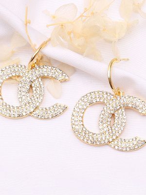 Replica Designer Chanel Fashion Rhinestones Simple Earrings
