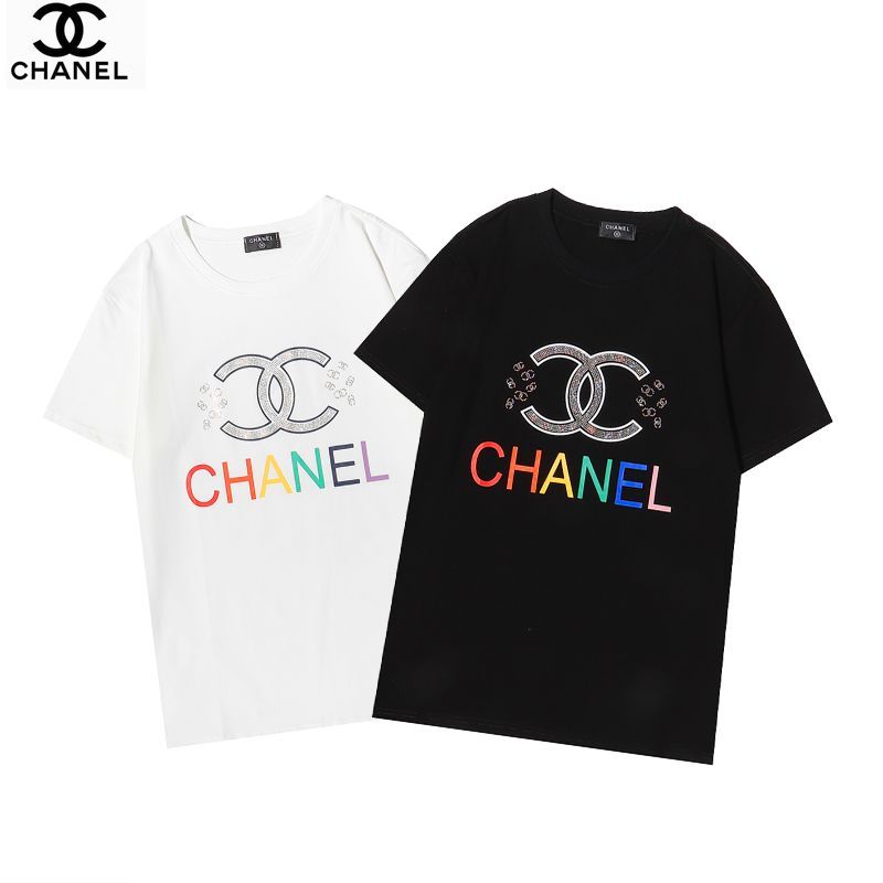Replica Designer Chanel Letter Pattern Short-Sleeve Casual T-Shirt