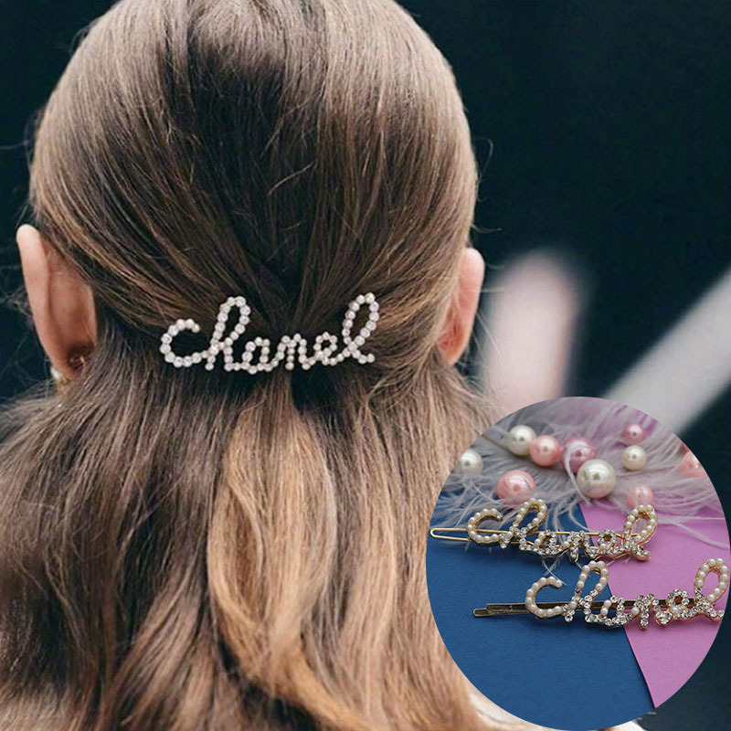 Replica Designer Chanel Pearl Hairpin Female Rhinestone Hair Accessories