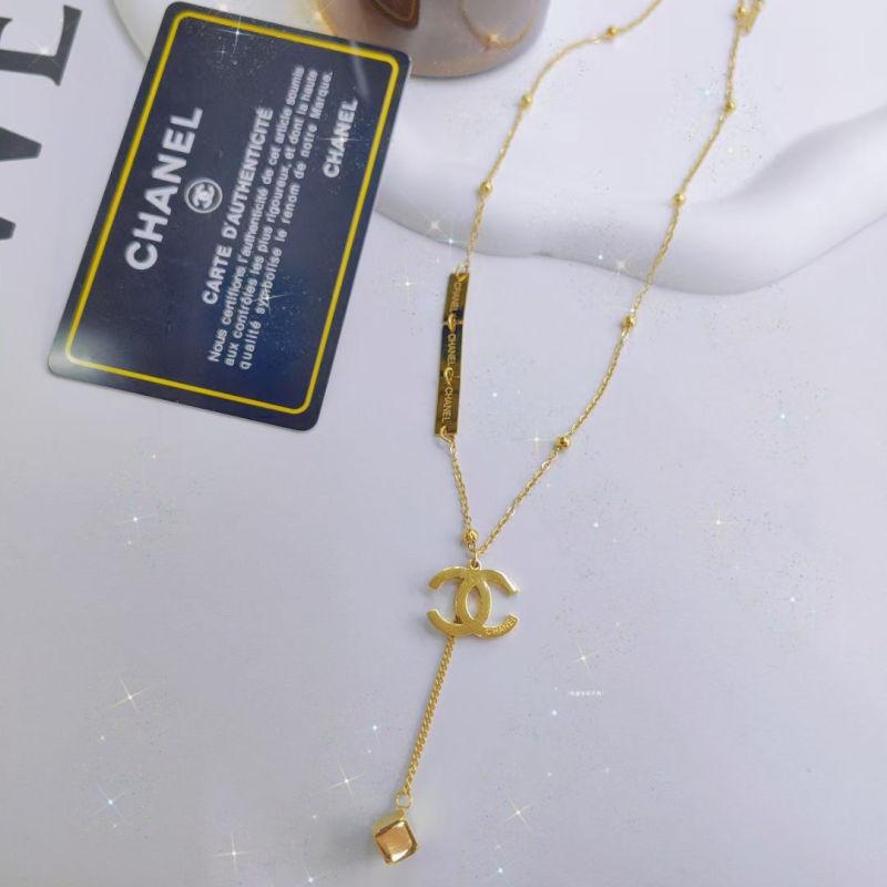 Replica Designer Chanel Simple Titanium Steel Tassel Necklace