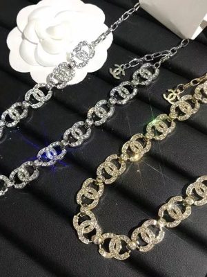 Replica Designer Chanel Women All-Match Rhinestone Necklace