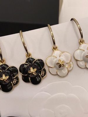 Replica Designer Chanel Women Camellia Fashion Letters Simple Earrings