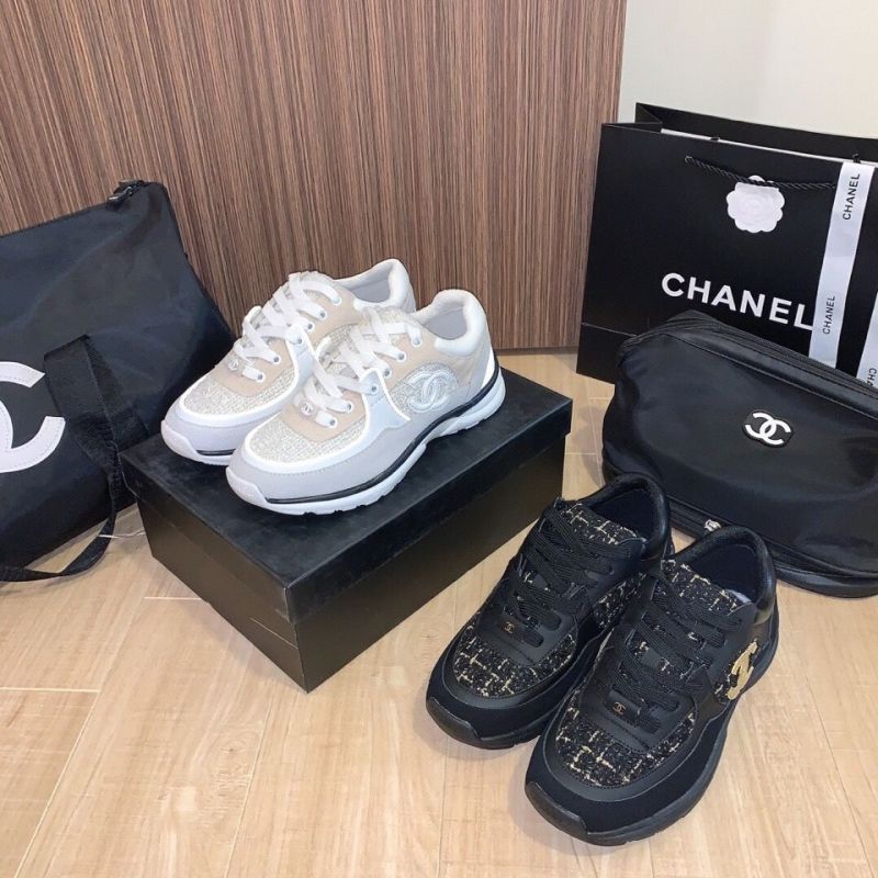Replica Designer Chanel Women Casual Double C Breathable Thick Bottom Sneakers