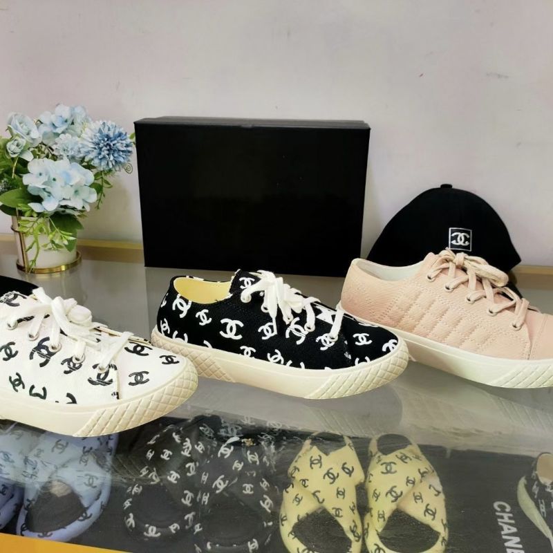 Replica Designer Chanel Women Casual Double C Rhombus Thick-Soled Sports Sneakers