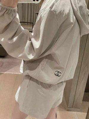 Replica Designer Chanel Women Casual Hoodies Top And Short 2PCS Suit