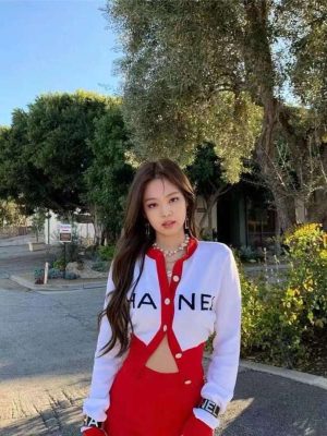 Replica Designer Chanel Women Color Matching Jacquard Knitted Cardigan