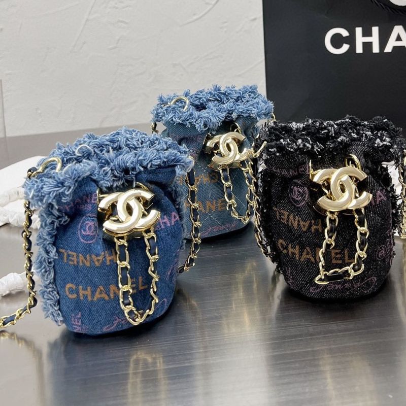 Replica Designer Chanel Women Denim Series Mini Bucket Bag