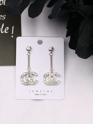 Replica Designer Chanel Women Double C Creative Tassel Long Pearl Earrings