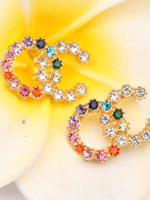 Replica Designer Chanel Women Double C Multicolor Letter Earrings Star Earrings