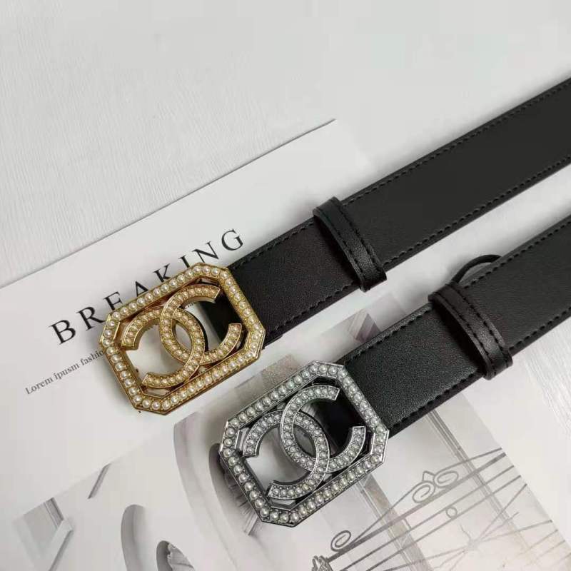 Replica Designer Chanel Femme Double C Rhinestone Decoration Simple Belt