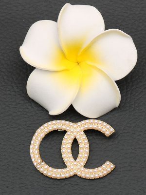 Replica Designer Chanel Women Fashion Alloy Inlaid Pearl Brooch