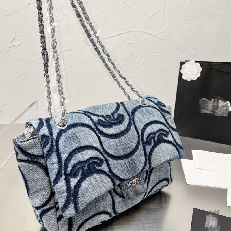 Replica Designer Chanel Women Fashion Denim Embossing Bag