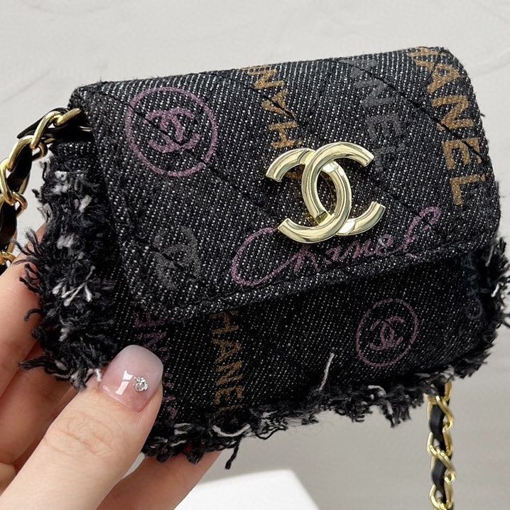 Replica Designer Chanel Women Fashion Denim Series Graffiti Mini Flap Bag