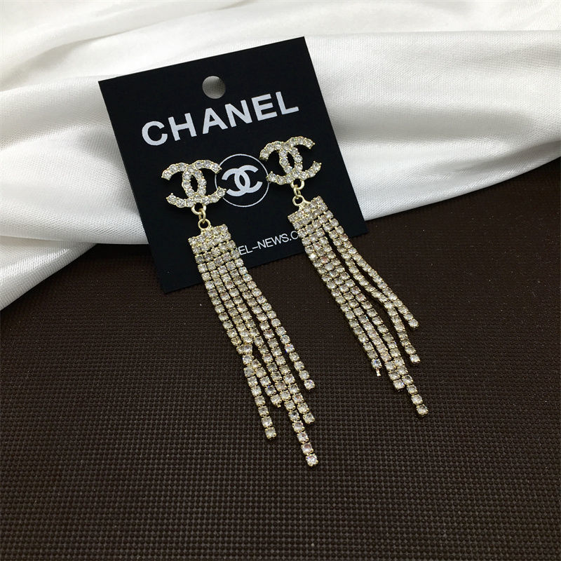 Replica Designer Chanel Women Fashion Double C Earrings Classic Long Tassel Earrings