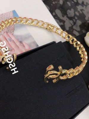 Replica Designer Chanel Women Fashion Double C Letters Chain Necklace