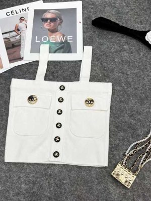 Replica Designer Chanel Women Fashion Double C Sleeveless Knitted Camisole