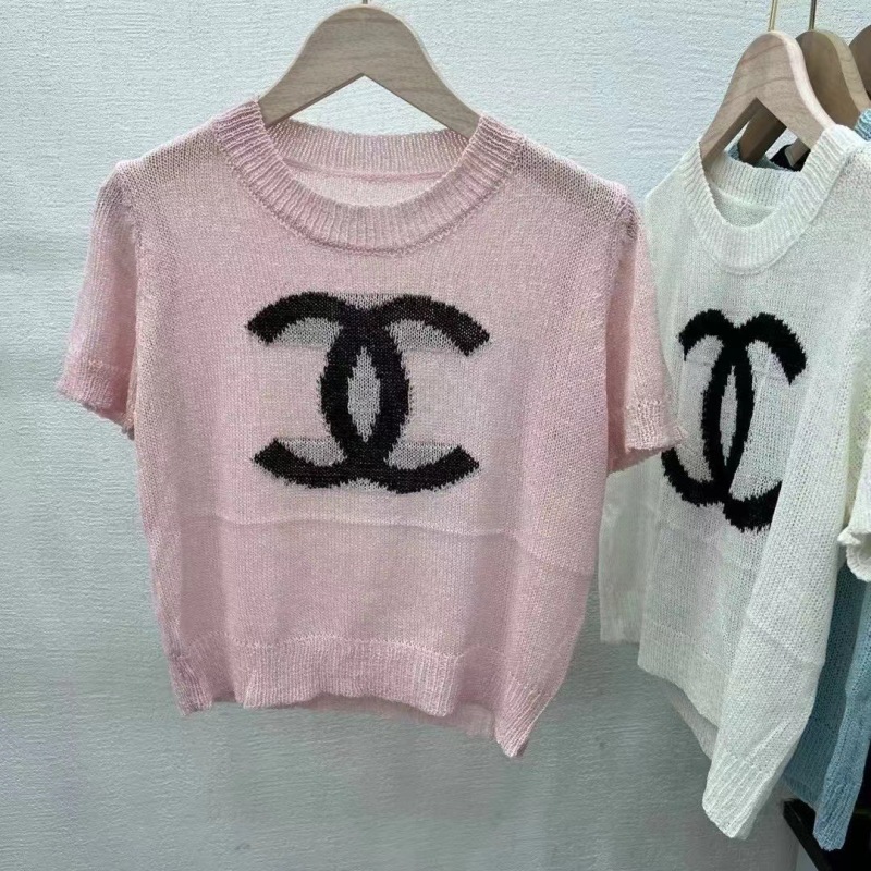 Replica Designer Chanel Women Fashion Double C Solid Color Knitted Sweater
