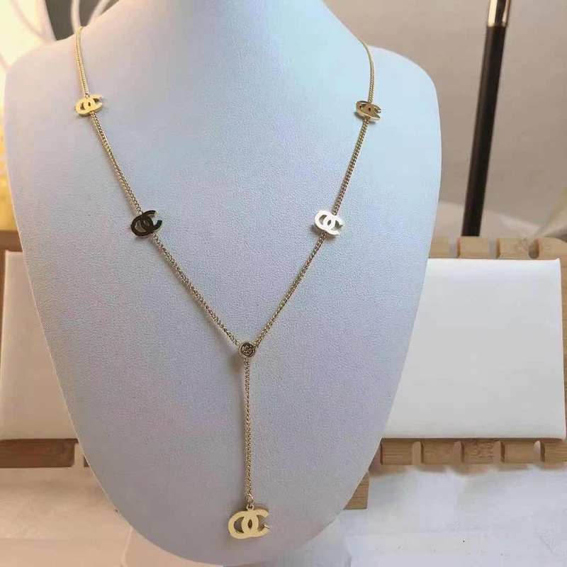 Replica Designer Chanel Women Fashion Letter C Titanium Steel Necklace