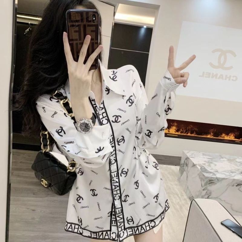 Replica Designer Chanel Women Fashion Letters Printing Shirt