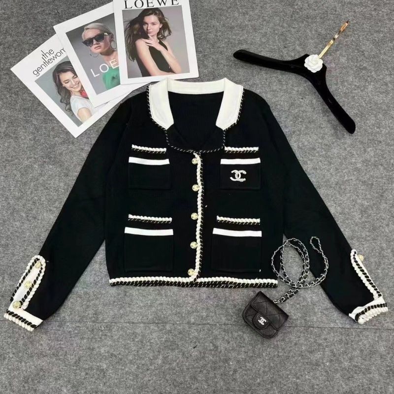 Replica Designer Chanel Women Fashion Long-Sleeved Knitted Cardigan