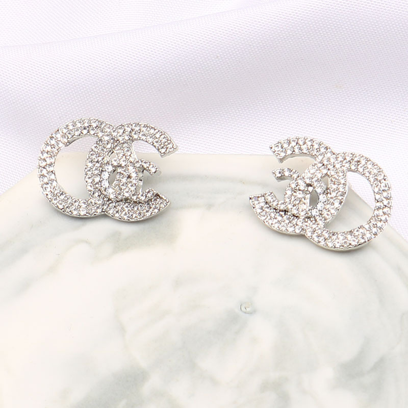 Replica Designer Chanel Women Fashion Mini Rhinestones Earrings