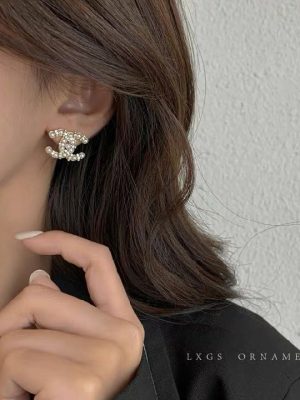 Replica Designer Chanel Women Fashion Pearl Double C Earrings