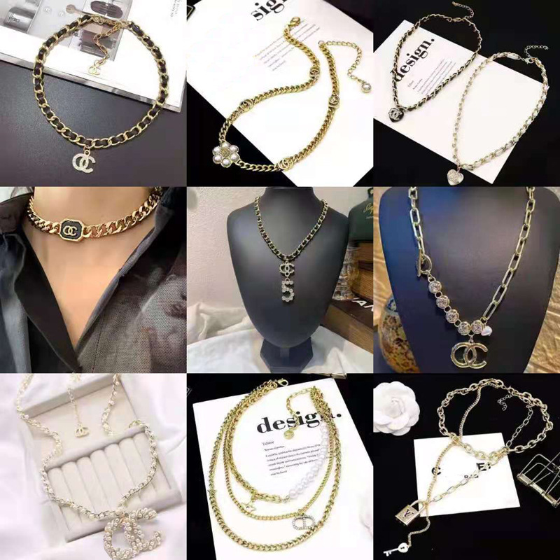 Replica Designer Chanel Women Fashion Pearl Leather Rope Braided Necklace