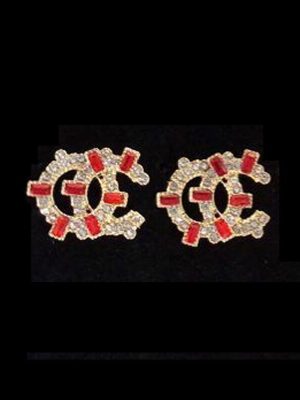 Replica Designer Chanel Women Fashion Rhinestone Double C Earrings