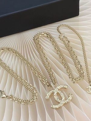 Replica Designer Chanel Women Fashion Simple Double C Double-Layer Necklace