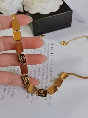 Replica Designer Chanel Women Fashion Square Letter Double C Necklace