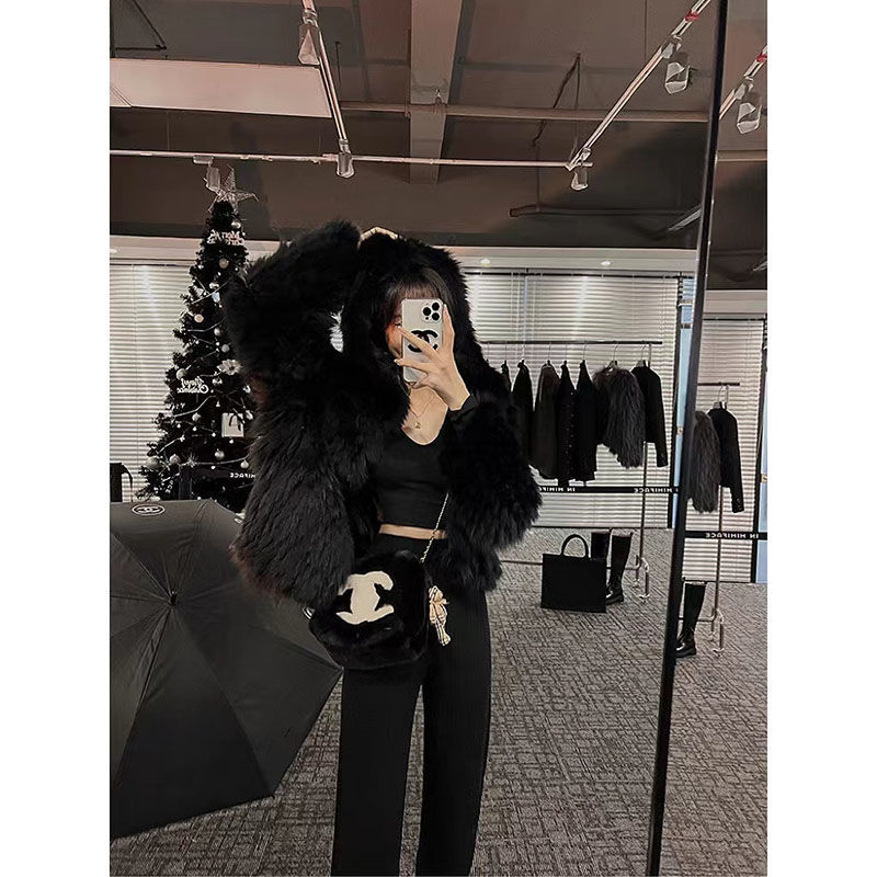 Replica Designer Chanel Women Fashion Square Plush Chain Bag