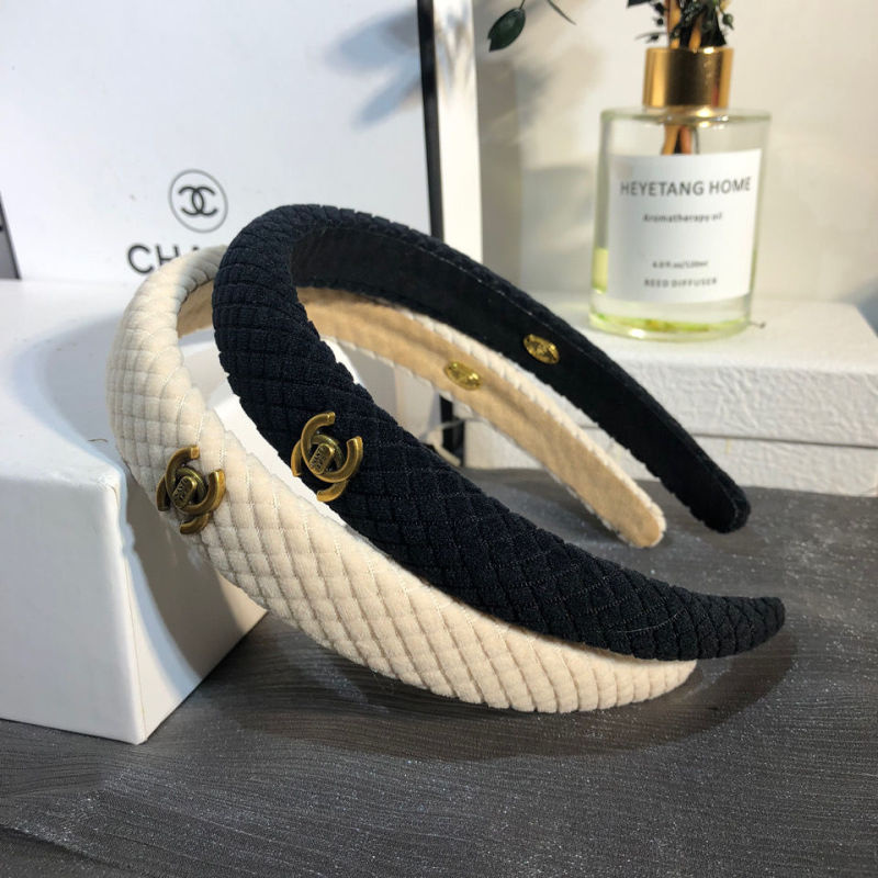 Replica Designer Chanel Women Fashion Thick Sponge Solid Color Headband