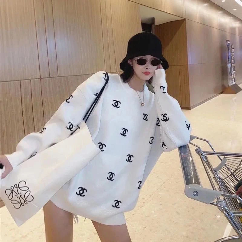 Replica Designer Chanel Women Fashion Thickened Solid Color Jacquard Pullover Sweater