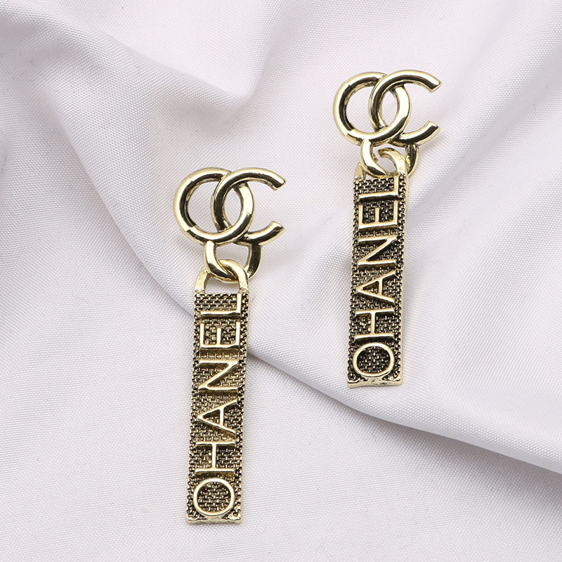 Replica Designer Chanel Women Letter Long Tassel Earrings