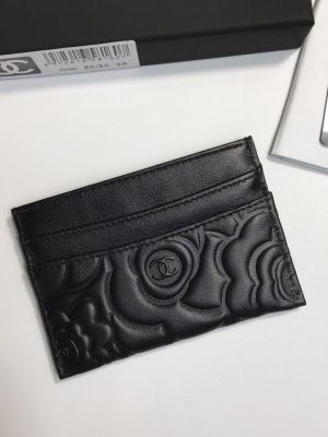 Replica Designer Chanel Women Sheepskin Short Mini Card Holder