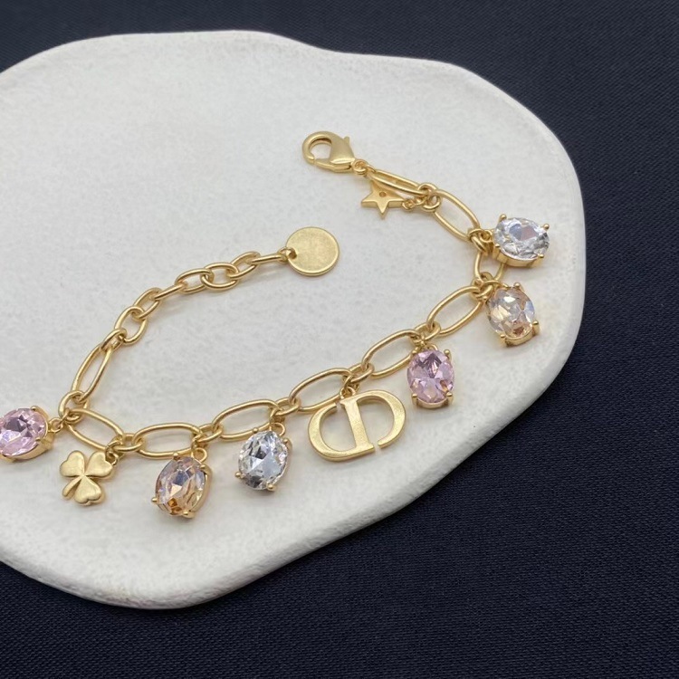 Replica Designer Dior Fashion Metal Chain Rhinestone Bracelet