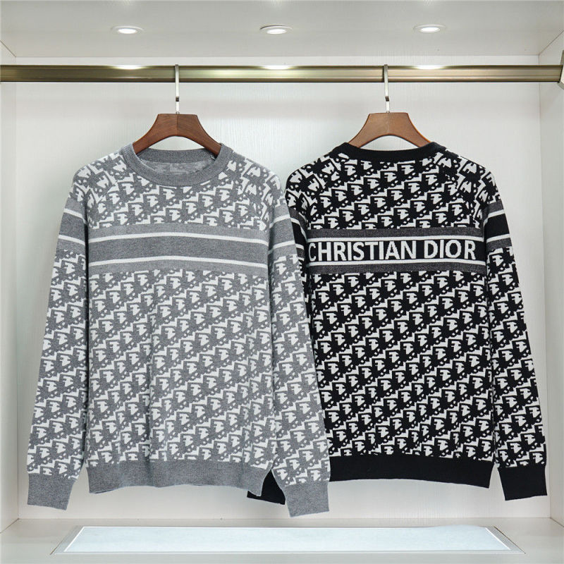 Replica Designer Dior Homme - Pull décontracté à col ras du cou en maille jacquard