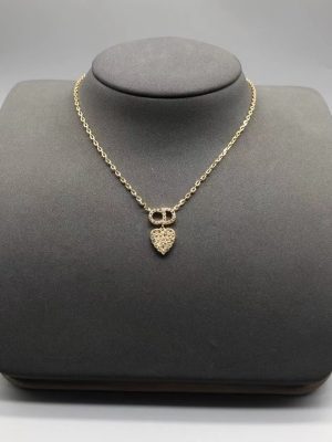Replica Designer Dior Simple Metal Heart Necklace