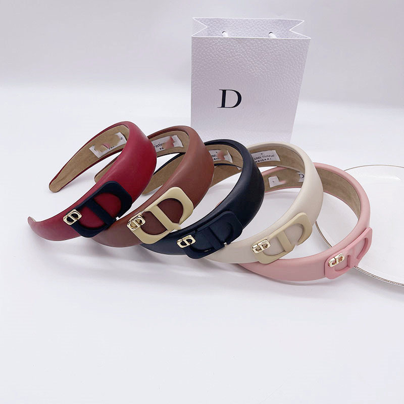 Replica Designer Dior Simple PU Solid Color Headband