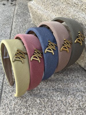 Replica Designer Dior Simple Solid Color Metal Letter Headband