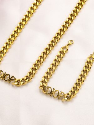 Replica Designer Dior Vintage Chunky Chain Bracelets And Necklaces