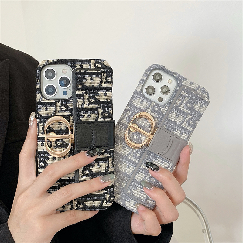 Replica Designer Dior Vintage Letter Embroidery Phone Case