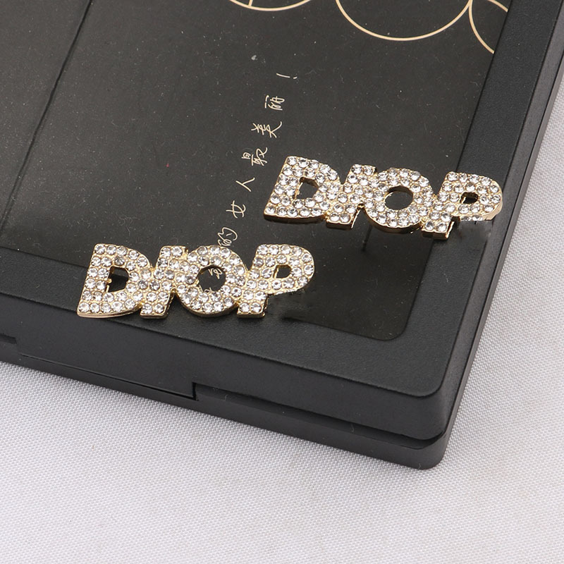 Replica Designer Dior Women Fashion Rhinestone Letter Earrings