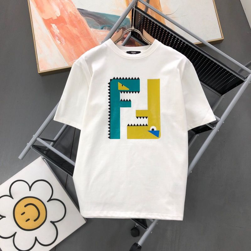 Replica Designer FENDI Little Monster Devil Eyes Couple Large Size Short-Sleeved T-Shirt