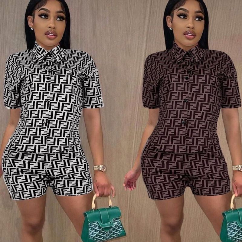 Replica Designer Fendi Fashion Shirt + Shorts Two-Piece Set