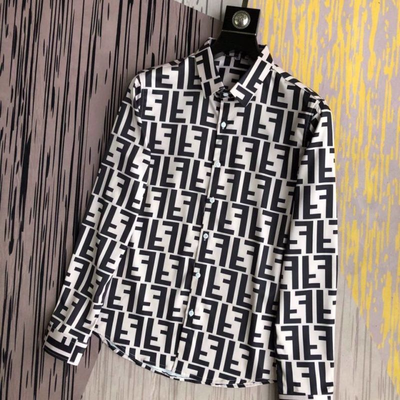 Replica Designer Fendi Men'S Fashion Long Sleeve Shirt